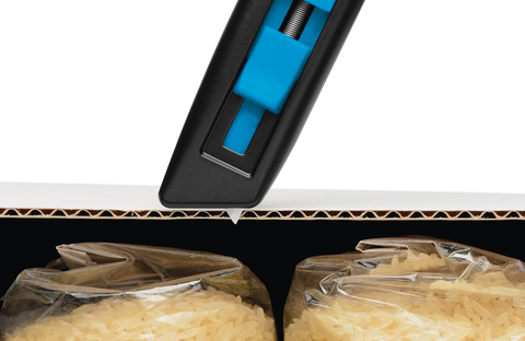 You don't have to come too close to your goods with the shortened blade of the SECUNORM PROFI. You can concentrate fully on your work, without having to constantly look out for the cutting depth.