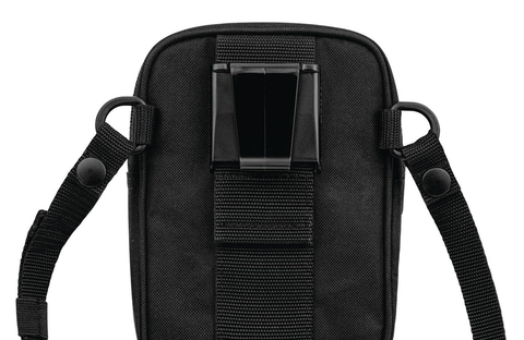 With the (detachable) strap, the BELT HOLSTER XXL becomes a shoulder bag. Or a hip bag, just as you like. Alternatively, use the Velcro fastener or clip – and attach the bag directly to your belt or trousers.
