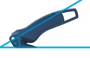 Can you feel the difference? The new handle shape with the finger friendly contours fits like a glove. The preset cutting angle is also kind to the hand and arm helping you to position the knife for cutting.